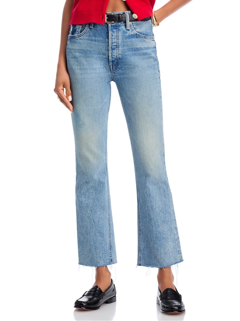 MOTHER The Tripper Flood Fray Jeans in Left In The - 24